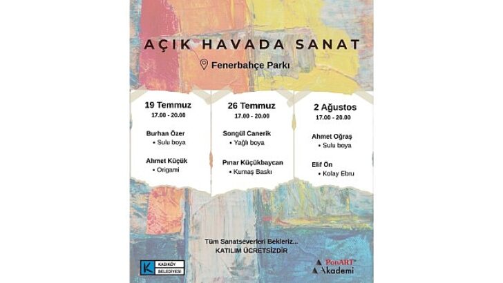 Fenerbahçe Parkı’nda “Açık Alanda Sanat” Etkinliği Başlıyor
