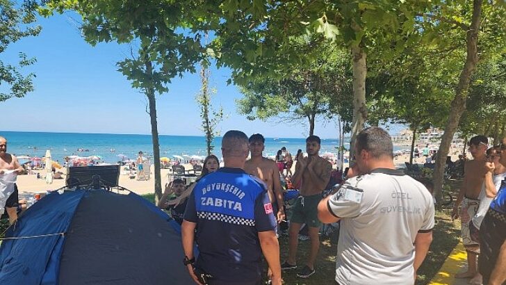 Kandıra kıyılarında çadır kontrolü