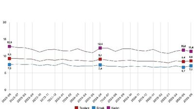 Mevsim tesirinden arındırılmış işsizlik oranı yüzde 8,6 düzeyinde gerçekleşti