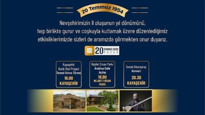 Nevşehir’in 71. Yıl Dönümü Çeşitli Aktiflik ve Açılışlarla Kutlanacak