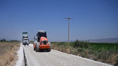 Pazarköy-Gördes İrtibat Yolunda Sathi Kaplama Çalışmaları Tamamlandı