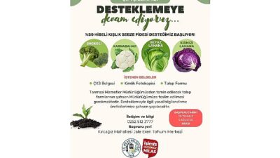 Yüzde 50 Hibelı Kışlık Zerzevat Fidesi Müracaatları Başlıyor