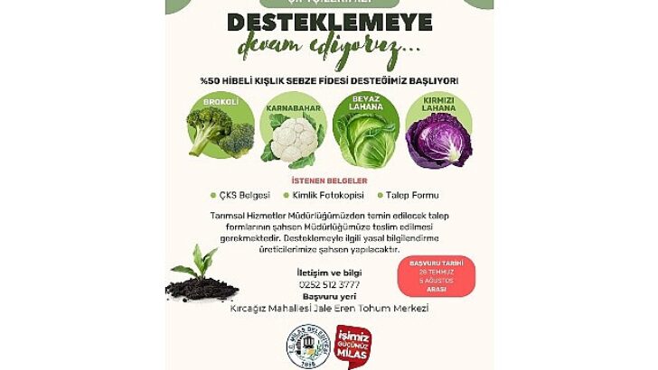 Yüzde 50 Hibelı Kışlık Zerzevat Fidesi Müracaatları Başlıyor