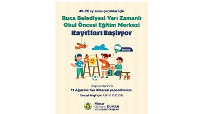 Buca’nın fiyatsız okul öncesi eğitim kurumlarında kayıtlar başladı