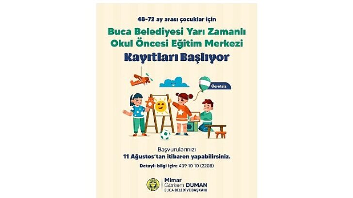 Buca’nın fiyatsız okul öncesi eğitim kurumlarında kayıtlar başladı