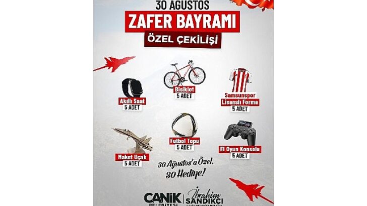 Canik Belediyesi’nden 30 Ağustos’a Özel 30 İkram