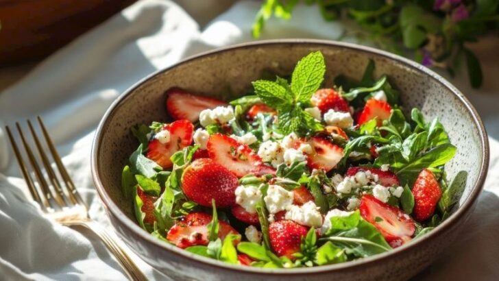 Çilekli Naneli Yaz Salatası Tarifi