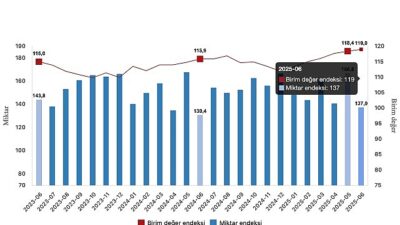İhracat ünite kıymet endeksi yüzde 2,7 arttı
