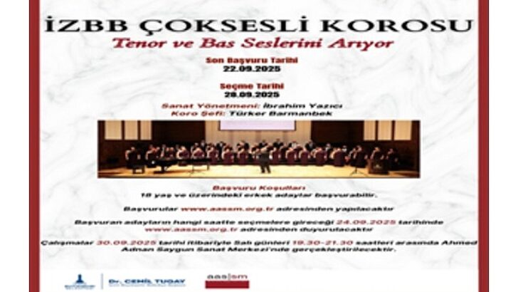 İzmir Büyükşehir Belediyesi’nden korist, tenor ve bas korist alımı