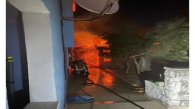 İzmir İtfaiyesi Dikili’deki yangına müdahale ediyor