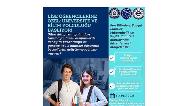 Liseliler, Ege Üniversitesinde bilim seyahatine çıkıyor