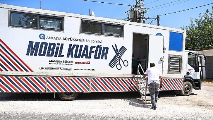 Taşınabilir kuaför tırı Antalya’nın yaylalarında