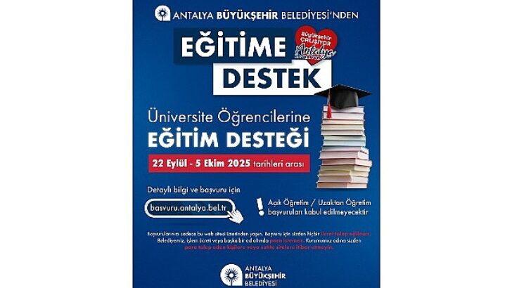 Antalya Büyükşehir’den üniversite öğrencilerine eğitim dayanağı