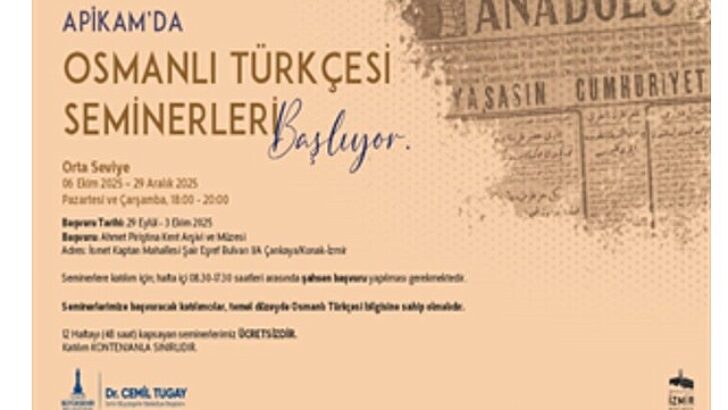 APİKAM’da “Orta Düzey Osmanlı Türkçesi Seminerleri” başlıyor