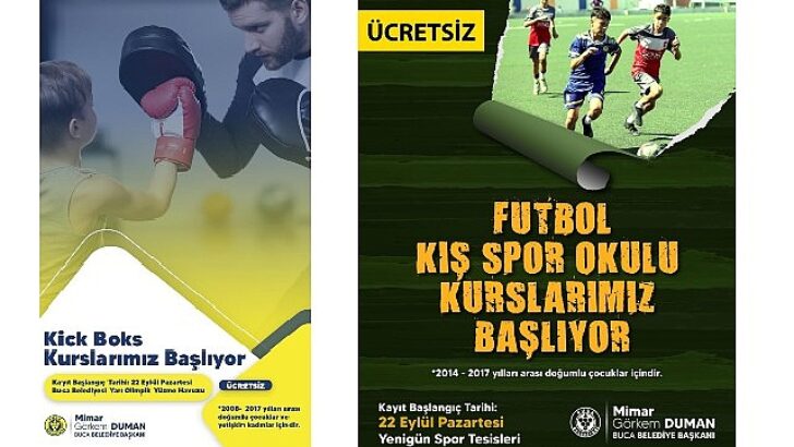 Buca Belediyesi’nden fiyatsız kick boks ve futbol kursları