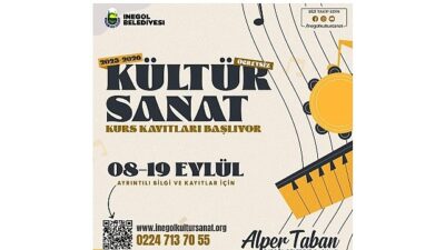 İnegöl Belediyesi’nin Kültür Sanat Kurslarında Kayıtlar Başladı