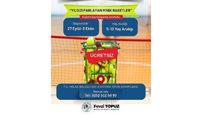 Milas Belediyesi’nden Minik Sportmenler İçin Tenis Kursu
