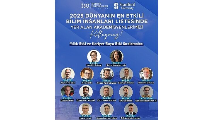 Stanford Üniversitesi’nin “Dünyanın En Tesirli Bilim İnsanları” listesinde İstinye Üniversitesi’nden 15 akademisyen yer aldı