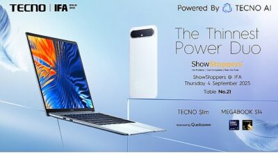 TECNO, IFA ShowStoppers 2025’te TECNO Slim Akıllı Telefonlarını ve Yapay Zeka Dayanaklı Dizüstü Bilgisayarlarını Tanıtacak