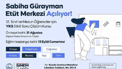 Üsküdar Belediyesi “Sabiha Gürayman Etüt Merkezi” Açılıyor