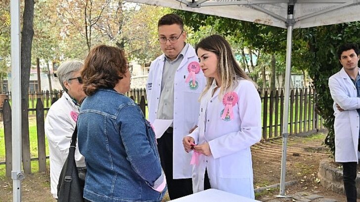 Göğüs Kanseri için Pembe Çiçekler Toprakla Buluştu