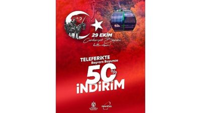 Kartepe Teleferik, 29 Ekim’de yüzde 50 indirimli