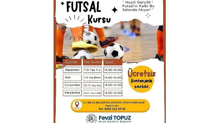 Milas Belediyesi Futsal Kursları İçin Kayıtlar Başladı