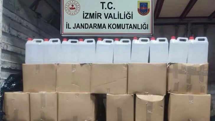 İzmir’de ‘sahte içki’ operasyonu: 860 litre etil alkol ele geçirildi