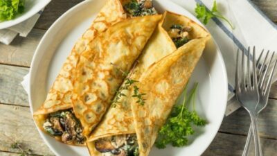 Mantarlı Ve Ispanaklı Krep Tarifi