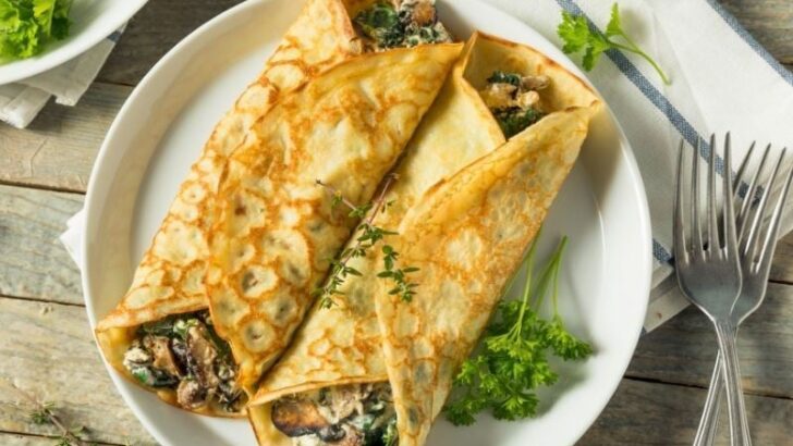 Mantarlı Ve Ispanaklı Krep Tarifi