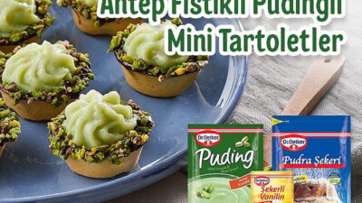 Antep Fıstıklı Pudingli Mini Tartoletler