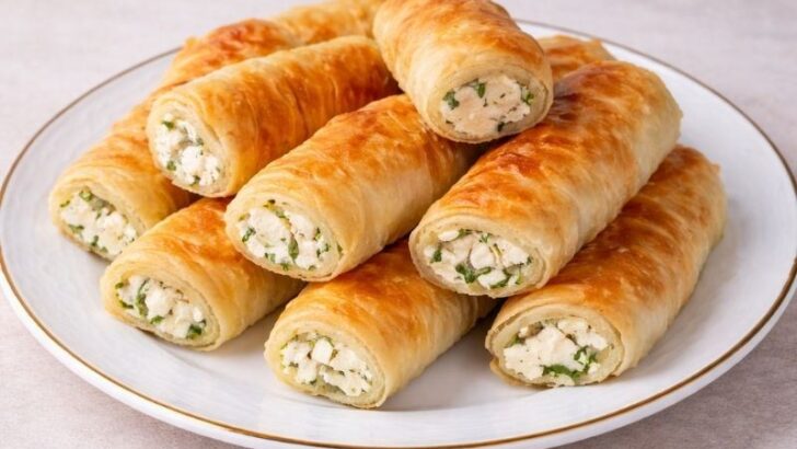 Baklavalık Yufkadan Peynirli Börek Tarifi