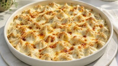 Fırında Beşamel Soslu Bohça Mantı Tarifi
