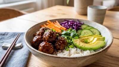 Tek Kasede Doyuran Teriyaki Köfte Bowl