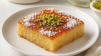 1 Su Bardağı İrmikle Yumuşacık Tepsi Tatlısı Tarifi