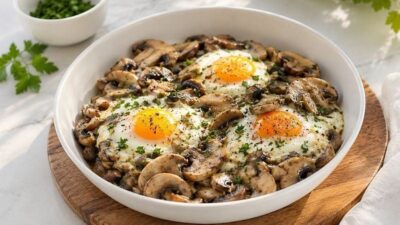 10 Dakikada Mantarlı Yumurta Tarifi