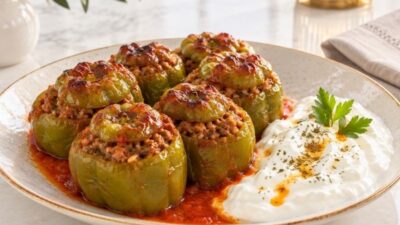 Fırında Kıymalı Biber Dolması Tarifi