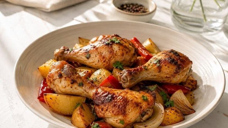 Fırında Nar Gibi Kızaran Soslu Tavuk Tarifi
