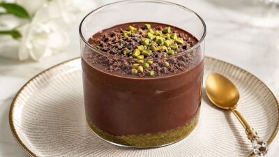 Kaşık Kaşık Yediren Çikolatalı Fıstıklı Puding Tarifi