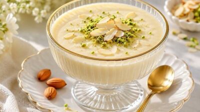 Pastane Usulü Bademli Keşkül Tarifi