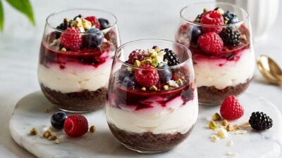 Bardakta Orman Meyveli Soğuk Cheesecake Tarifi