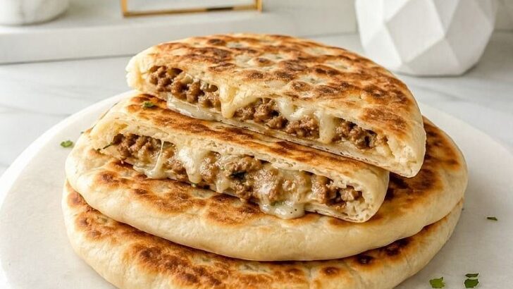 Çıtır Kıymalı Kaşarlı Bazlama Tarifi