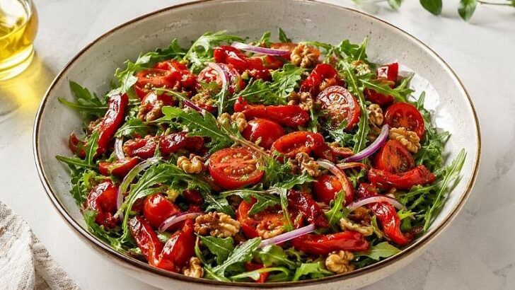 Közlenmiş Biberli Roka Salatası Tarifi
