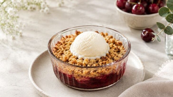 Porsiyonluk Vişneli Crumble Tarifi