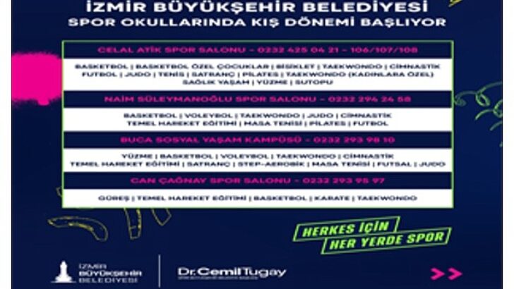İzmir’de Kış Spor Okulları için kayıt vakti